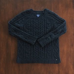 Soft and Cozy Black Cable Knit Sweater